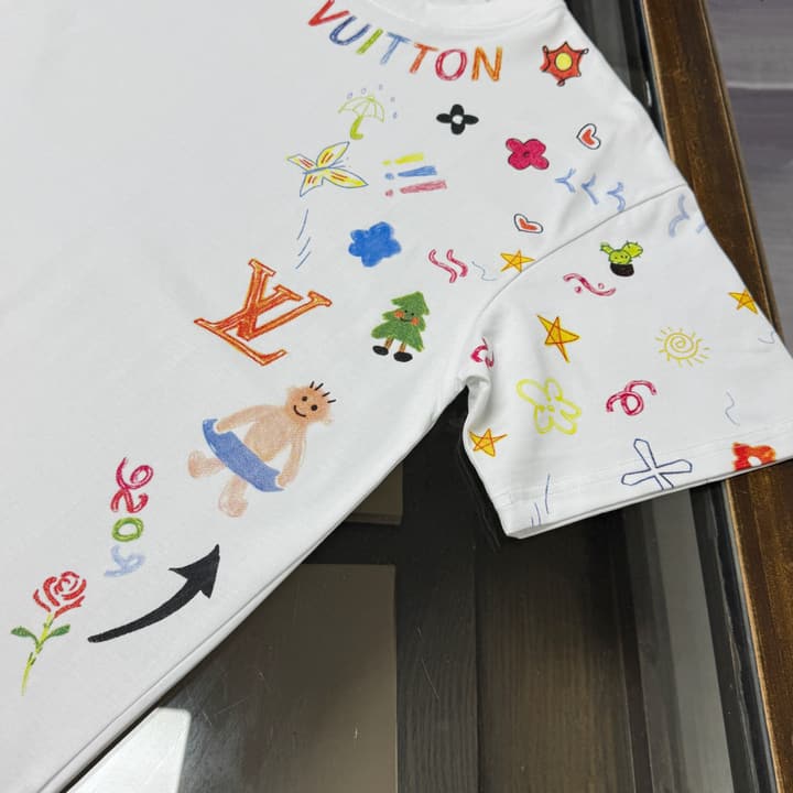 Louis Vuitton Oversized Round Neck T-Shirt – Summer Collection – 26SS in White