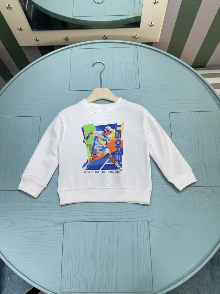 Ralph Lauren Kids Crewneck Sweatshirt – 2025AW in White With Graphic Print