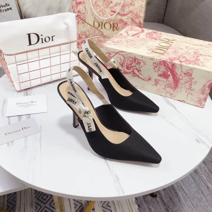 Dior Patent Leather Bow Heeled Sandals in Black High Heel Slingback