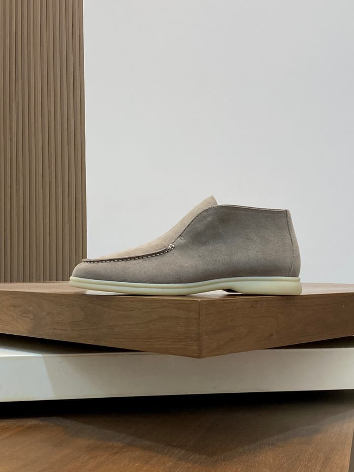 Loro Piana Suede Leather Slip-On Loafers in Camel Tan Suede
