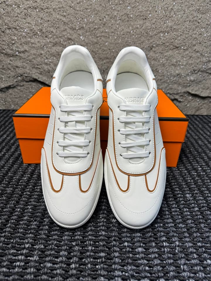Hermès Laser-Punched H Nappa Calfskin Sneakers in Black