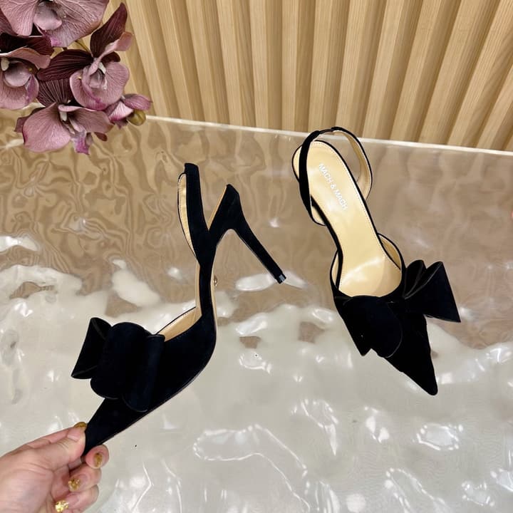 MACH & MACH Bingbing Bow High Heels – 2025 – 25SS in Black Suede With Bow