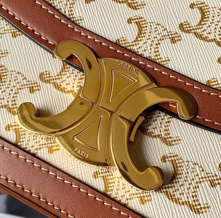 Celine Triomphe Monogram Tofu Shoulder Bag – 2020 Collection in Dark Triomphe Canvas
