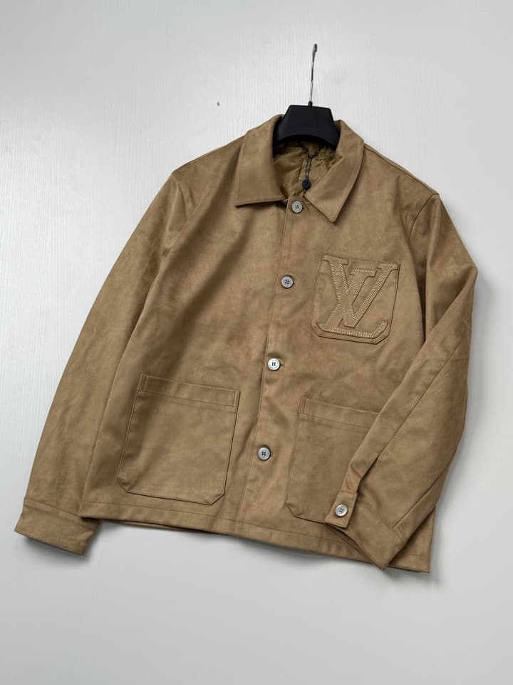 Louis Vuitton 3D V Embroidered Suede Workwear Jacket