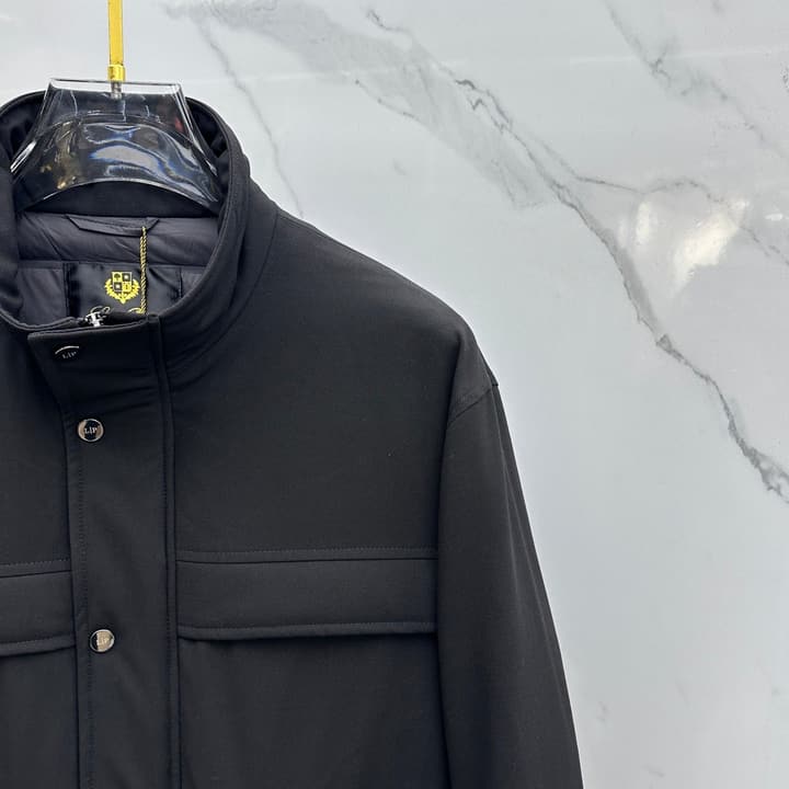 Loro Piana Stand Collar Down Jacket – 2025 Collection in Classic Black