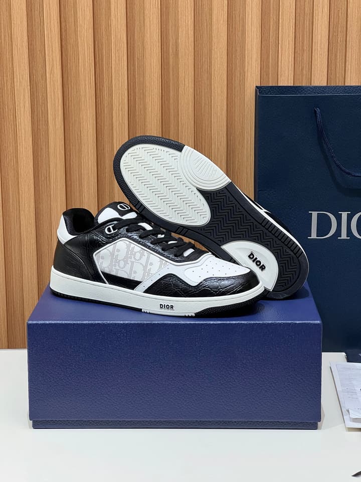 Dior B27 Unisex Sneakers – 2025 Collection in Black And Khaki Oblique
