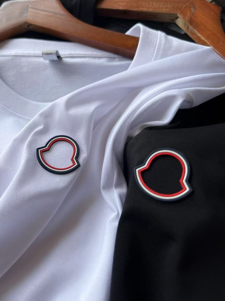 Moncler Mulberry Silk 3D Logo T-Shirt – 2025 Collection in Black