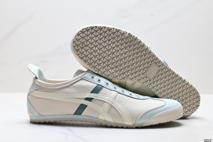 Onitsuka Tiger NIPPON MADE Mexico 66 DELUXE Sneakers in Cream With Teal Stripes