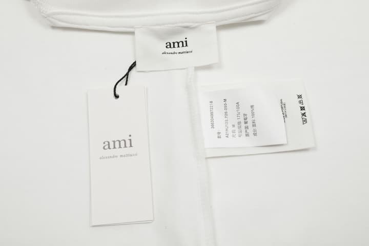 Ami Paris Classic Heart Embroidered T-Shirt – 2025SS in White With Black Logo