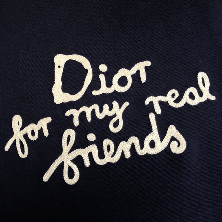 Dior Embroidered Logo T-Shirt – 2026SS in Apricot Ringer With Navy Collar