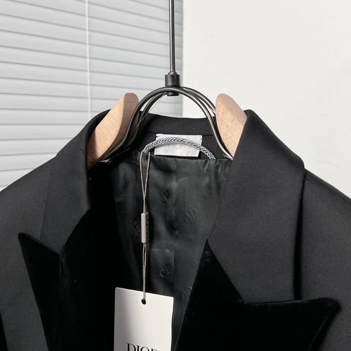 Dior Black Corduroy Peak Lapel Blazer