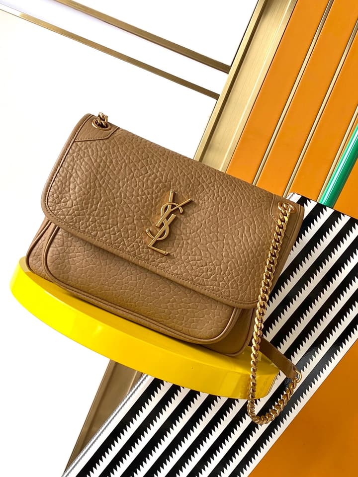 Saint Laurent Niki Medium Flap Bag in Gold