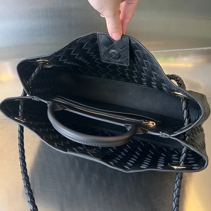 Bottega Veneta Andiamo Handbag in Charcoal Grey