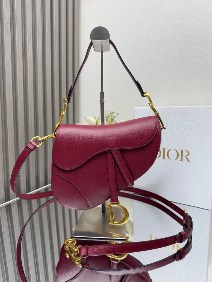 Dior Saddle Bag – Wine Red in Burgundy Red