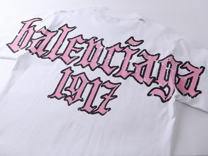 Balenciaga Paris Art Print Distressed T-Shirt – 25SS in Black