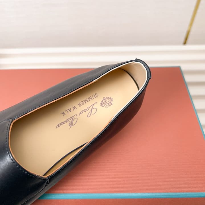 Loro Piana Classic Nappa Moccasins in Dark Blue Loafer Close-up