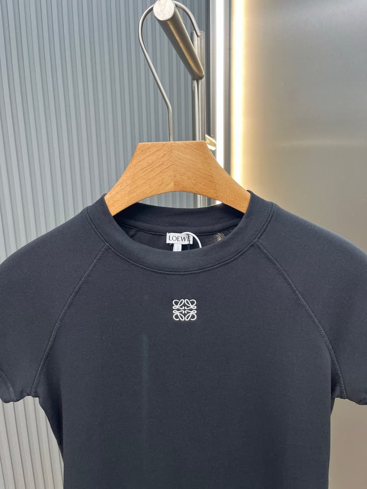Loewe Cotton-Blend Raglan T-Shirt in Black