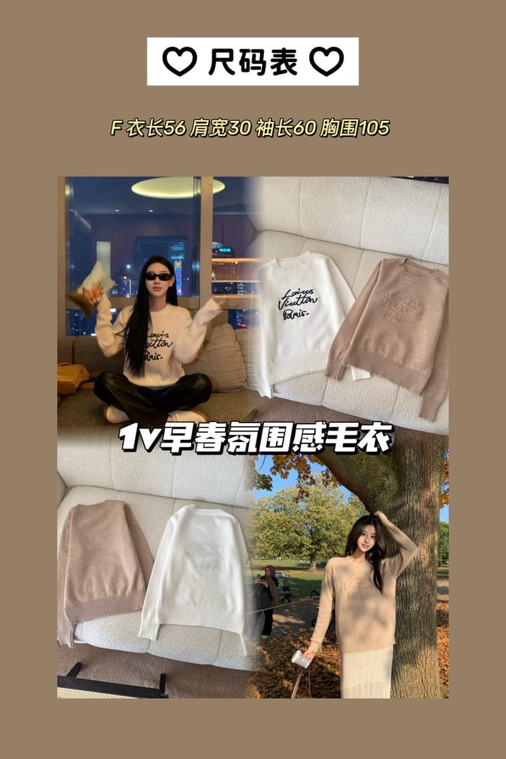 Louis Vuitton Embroidered Knit Sweater in Khaki