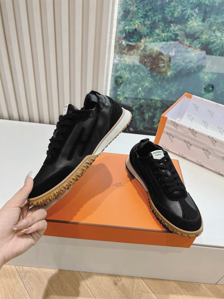 Hermès Bouncing Calfskin Sneakers in Tan Suede
