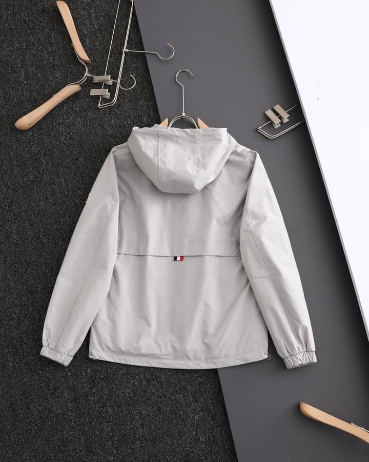 Moncler Classic Printed Hooded Windbreaker Jacket – SS24 Autumn Collection in Black