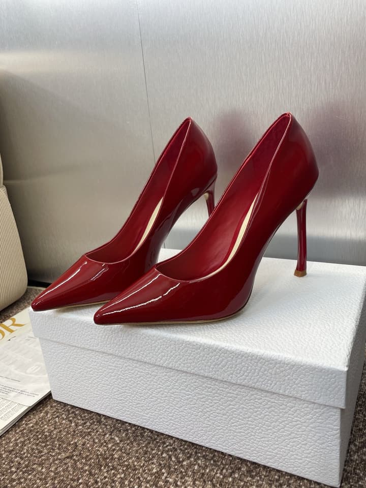 Dior CD Logo Pointed Toe Pumps – 2025 Spring/Summer Haute Couture Collection in Shiny Black Flat