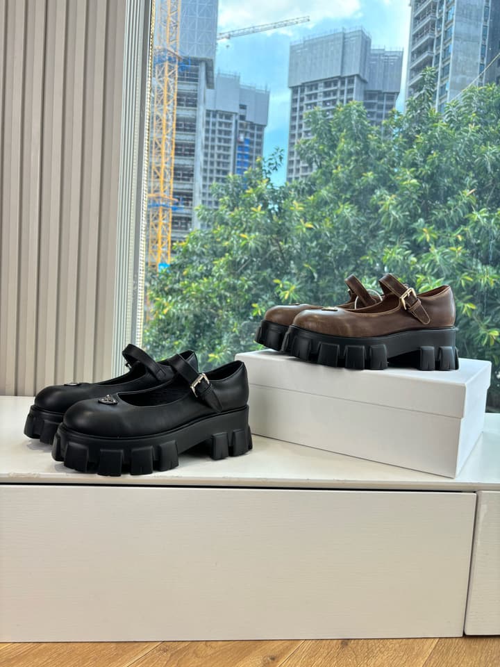 Prada Monolith Platform Mary Jane Loafers – 25FW in Assorted Leather & Suede Collection