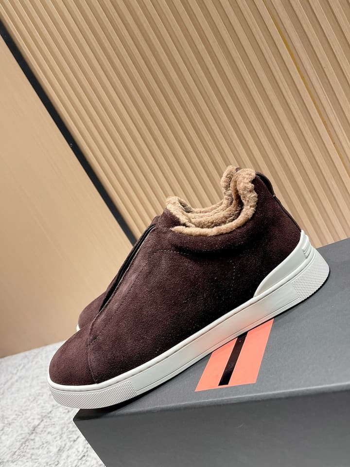 Zegna Triple Stitch Low-Top Casual Shoes – 2025SS in Black Leather