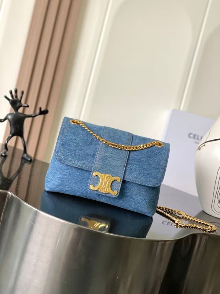 Celine Teen Victoire Denim Crossbody Bag – 2024 Collection