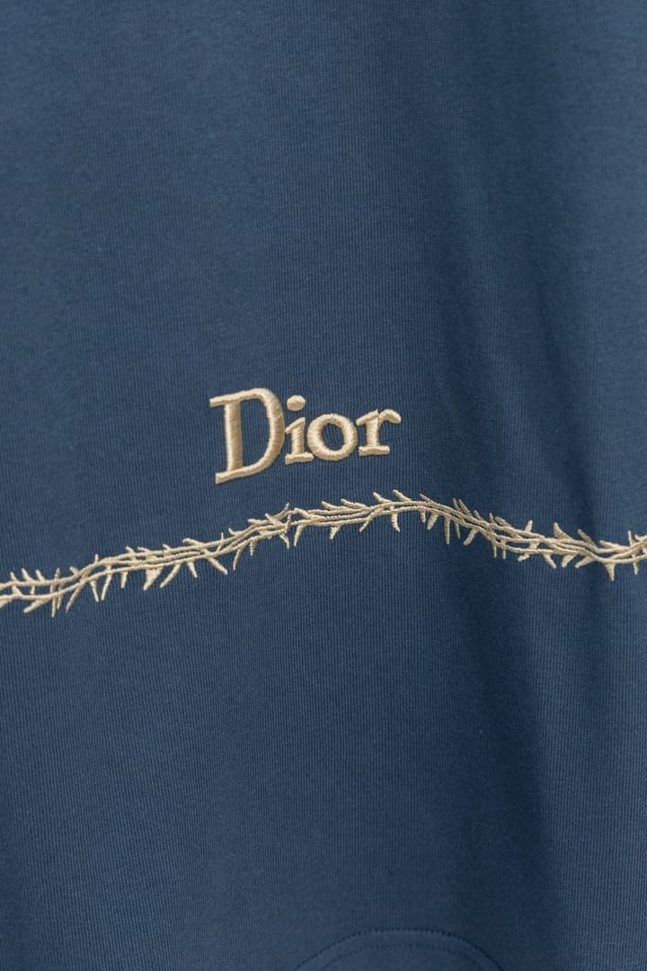 Dior BookCover Les Fleurs du Mal Embroidery T-Shirt in Blue