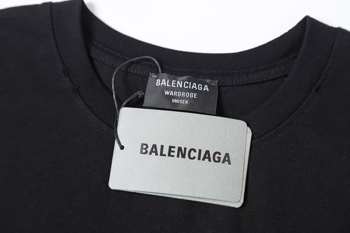 Balenciaga Apple Logo Embroidered Distressed T-Shirt – 26SS in Black