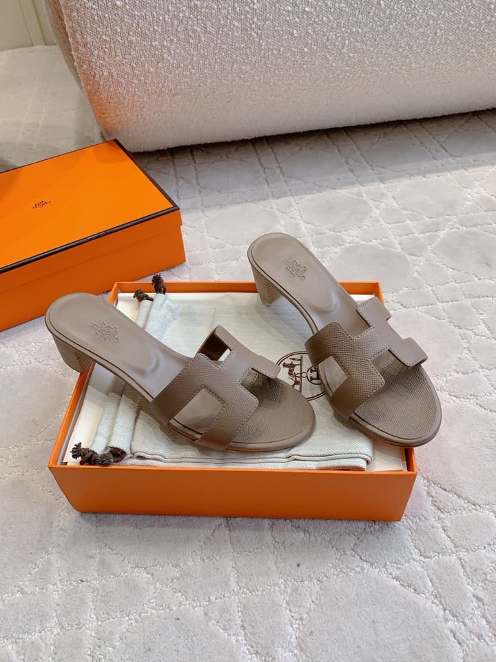 Hermès H-Heeled Sandals in Tan