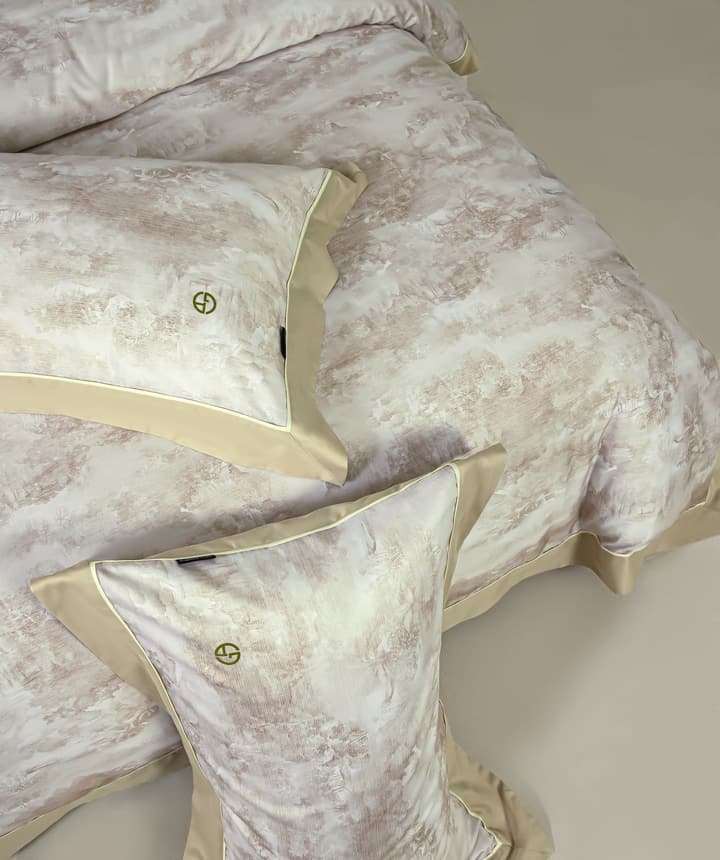 Armani Casa High Definition Oriental Zen Bedding Set in Champagne Gold Print