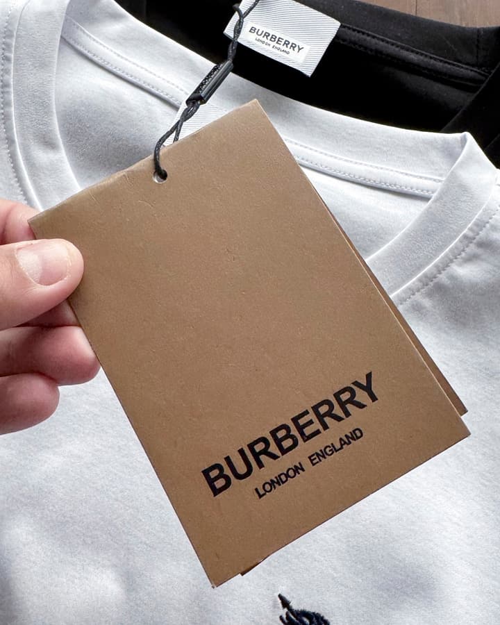 Burberry Embroidered Mercerized Cotton T-Shirt in Black