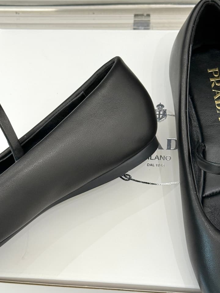 Prada Classic Mary Jane Flats in Cream