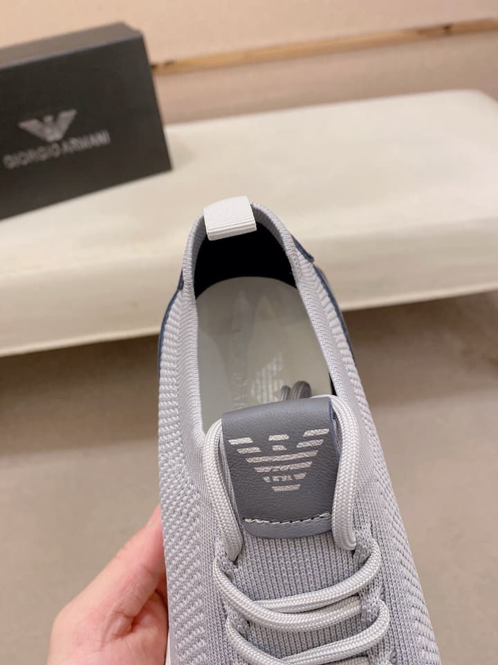 Armani Official Synchronized Knit Sneakers in Dark Grey Knit