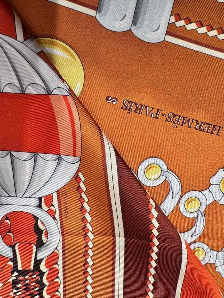 Hermès Silver Blossom Silk Twill Scarf – 2025 Collection