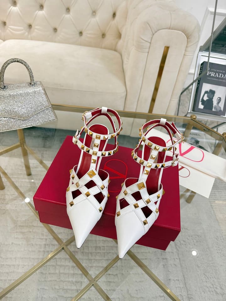 Valentino Studded Cut-Out High-Heeled Sandals – 26SS in Pink