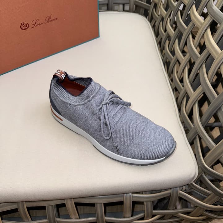 Loro Piana Flexy Walk Wool Knit Sneakers in Midnight Blue