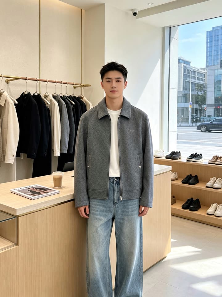 Zegna Casual Lapel Wool Jacket