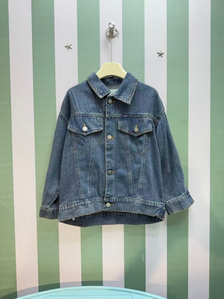 Ralph Lauren Kids Denim Shirt Jacket – 2025SS Collection in Medium Wash Blue Denim
