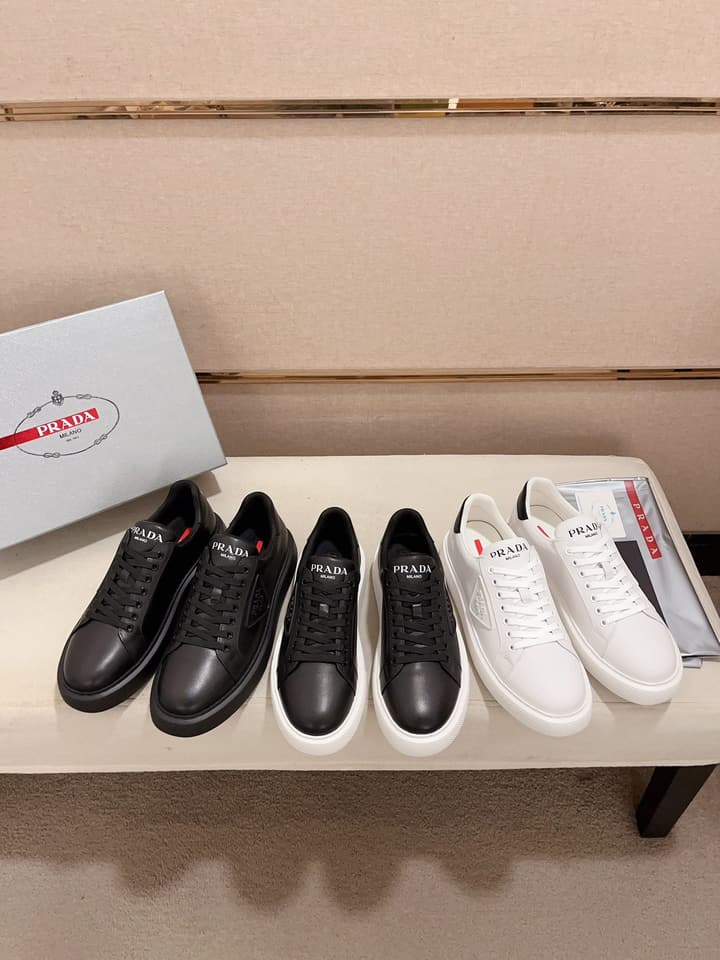 Prada Men's Air Cushion Sneakers in Dark Grey Monochromatic