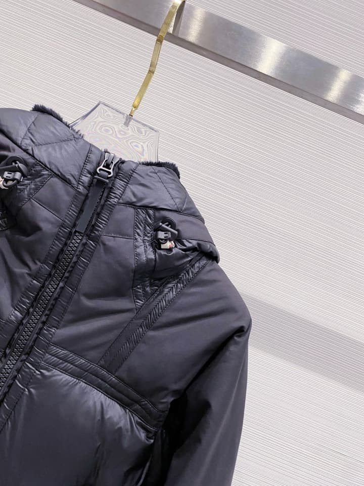Moncler Grenoble Morgins Shearling-Lined Down Jacket in Black Tech Down Jacket