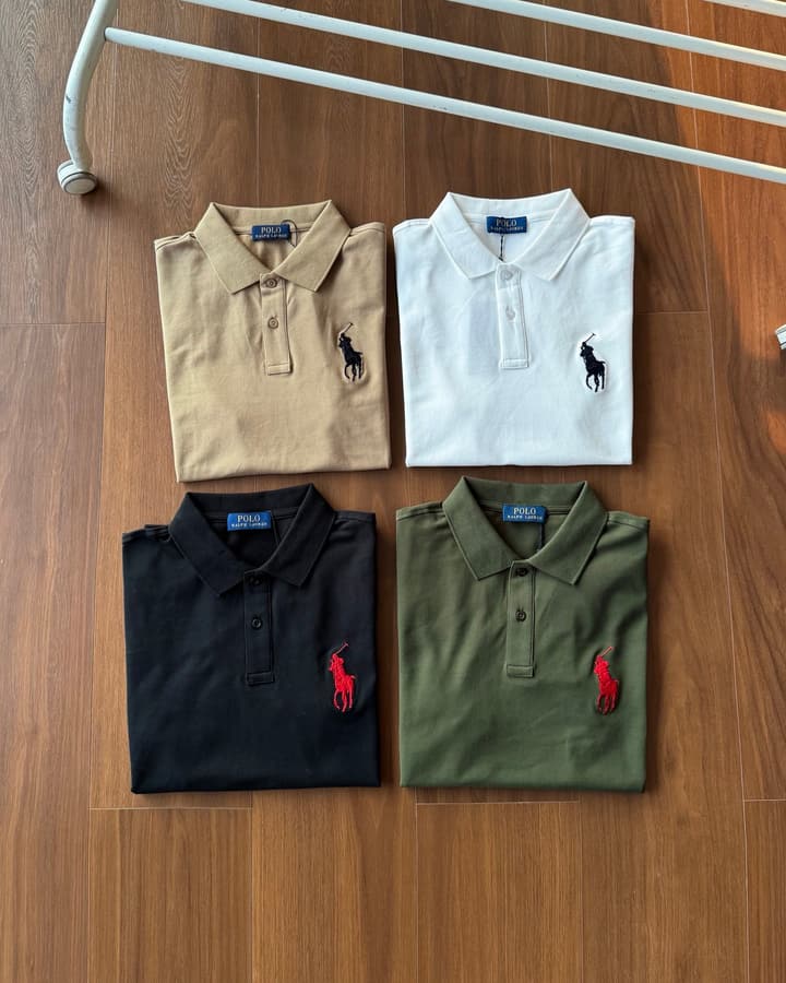 Ralph Lauren Large Logo Cotton Polo Shirt in Army Green