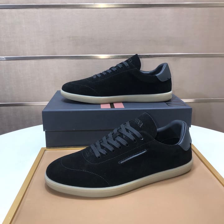 Zegna 232 Suede and Leather Sneakers