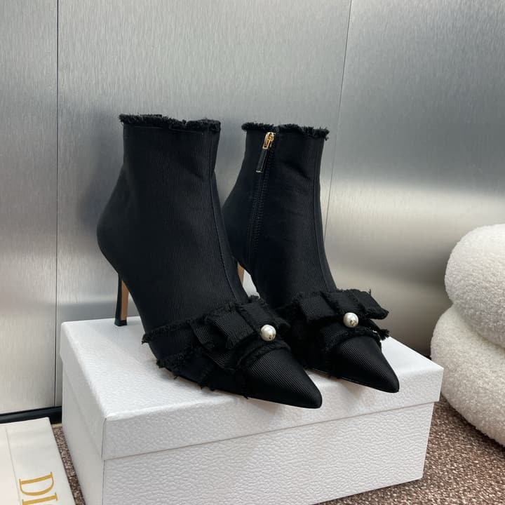 Dior J'Adior Adiorble Tassel Ankle Boots – 2024 Fall/Winter Collection in Black High Heel