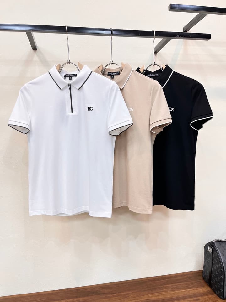 Dolce & Gabbana Embroidered Logo Pique Polo Shirt – 2026 Spring/Summer Collection in Classic Black