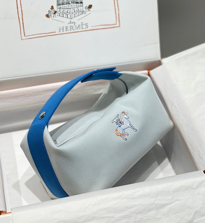 Hermès Trousse Bride-A-Brace Embroidered Canvas Vanity Case