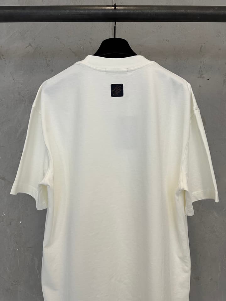 Louis Vuitton Leather Patch Crewneck T-Shirt – 26SS in White