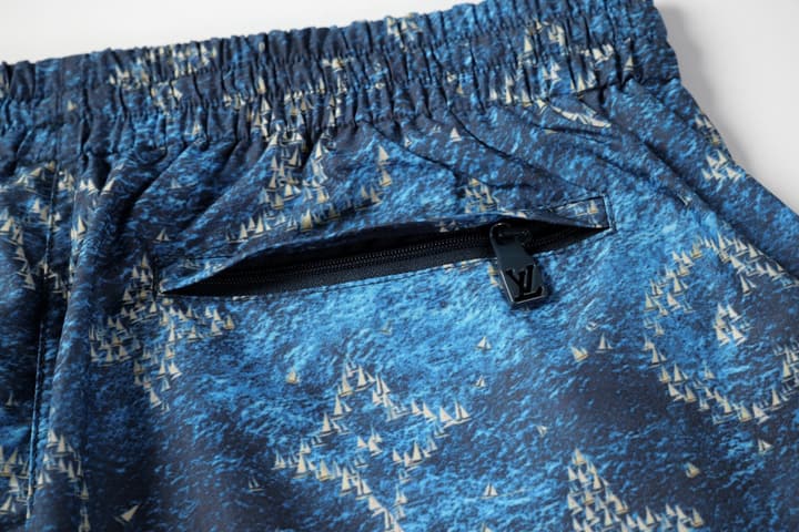 Louis Vuitton Ocean Boat Print Swim Trunks in Ocean Blue