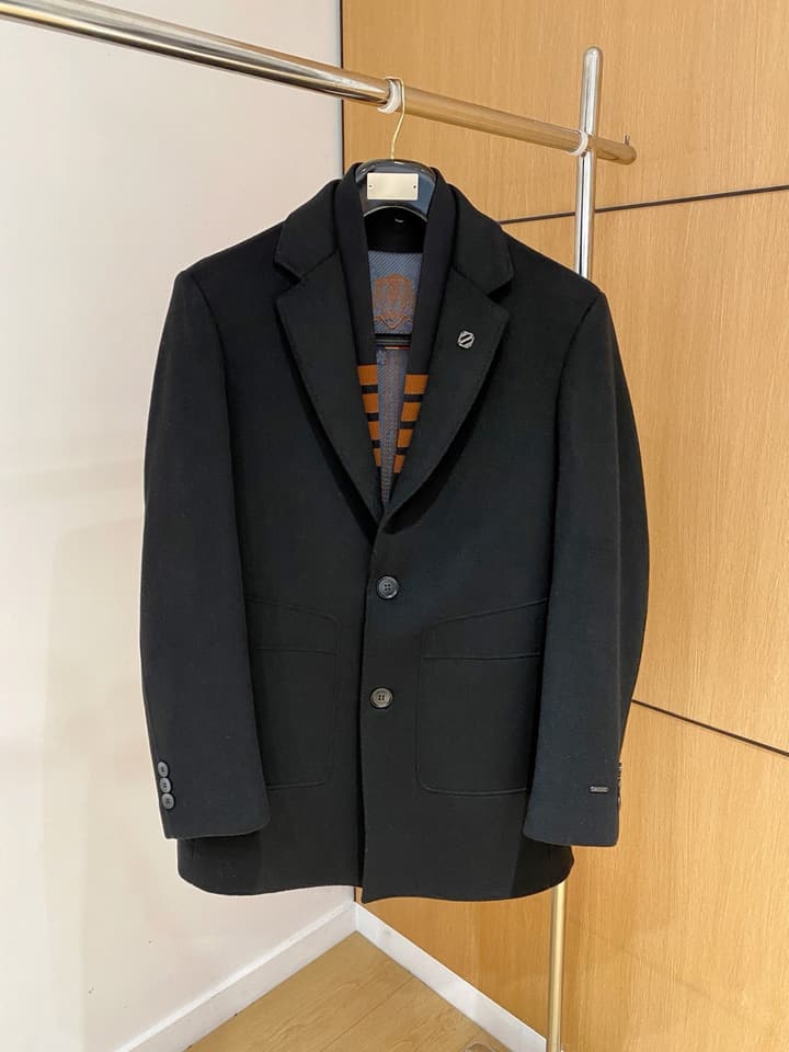 Zegna Men's Wool Kensington Coat – 2025FW in Classic Black